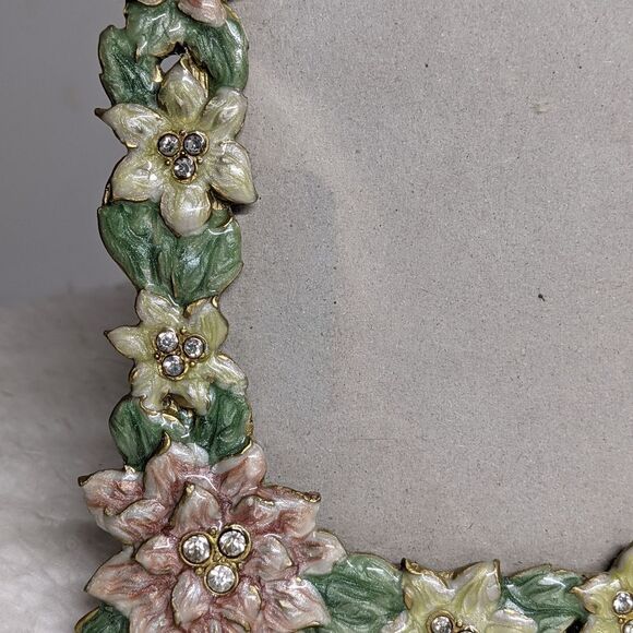Enameled Floral Photo Frame w/ Dragonfly & Rhinestone Accents - Picture 8 of 9
